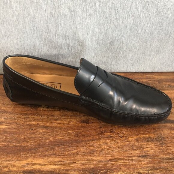 Mercanti Fiorentini Men 9.5 Driving Leather Loafers Shoe Black‎ Slip On Moc Toe - Picture 8 of 11